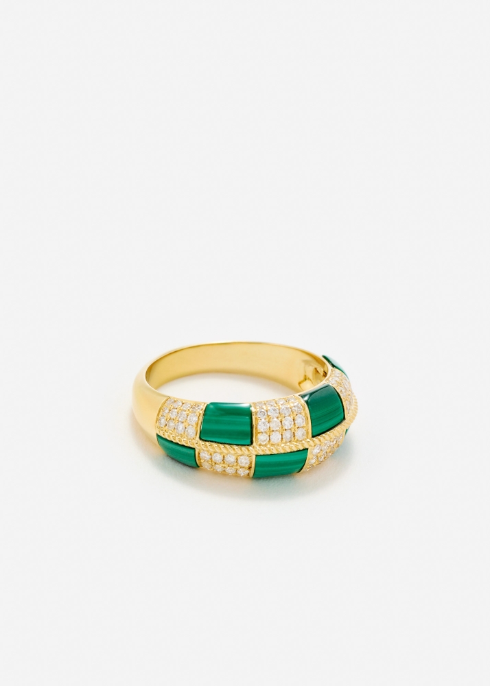ALLIANCE DAMIER MALACHITE OR JAUNE