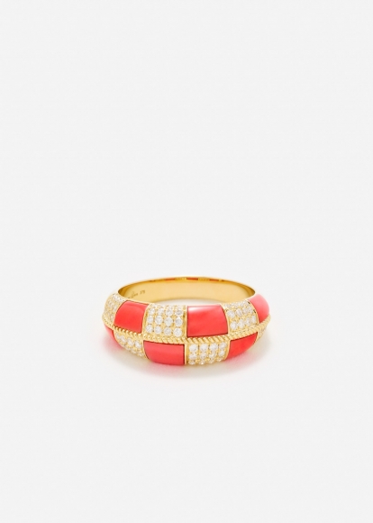 ALLIANCE DAMIER CORAIL OR JAUNE