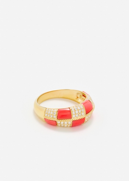 ALLIANCE DAMIER CORAIL OR JAUNE