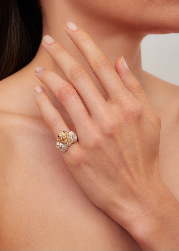 BAGUE GRENOUILLE GOLD OR JAUNE
