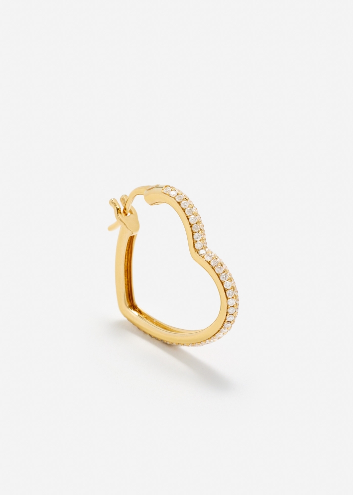 CRÉOLE COEUR DIAMANTS OR JAUNE