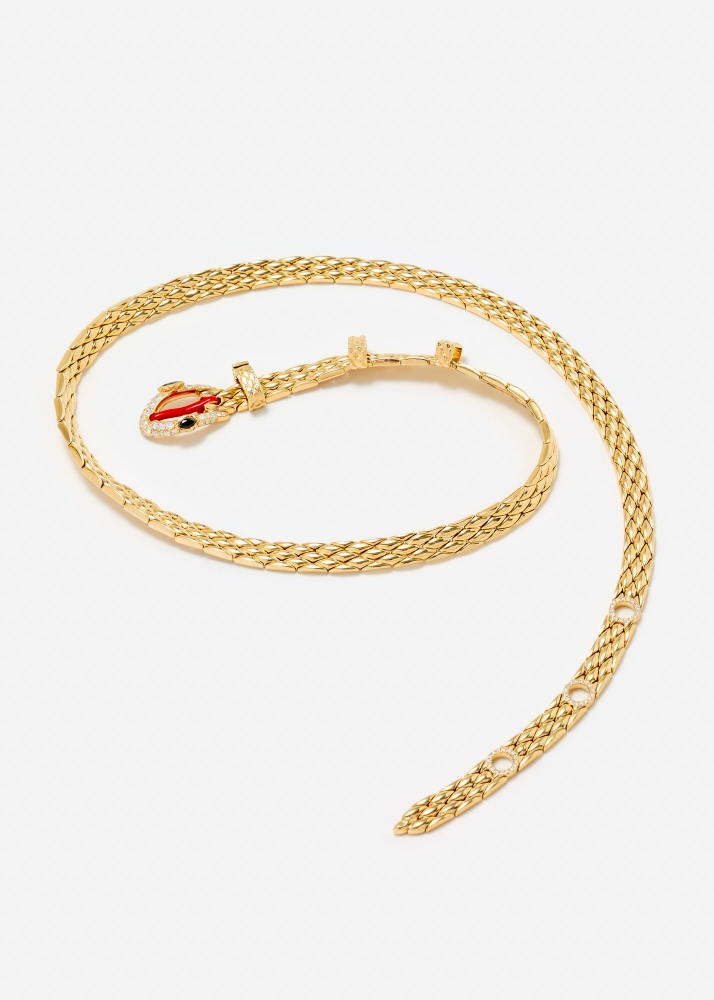COLLIER PYTHON GOLD OR JAUNE