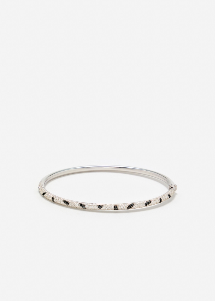 BRACELET TORQUE ZÈBRE OR BLANC