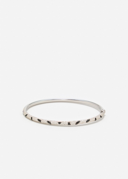 BRACELET TORQUE ZÈBRE OR BLANC