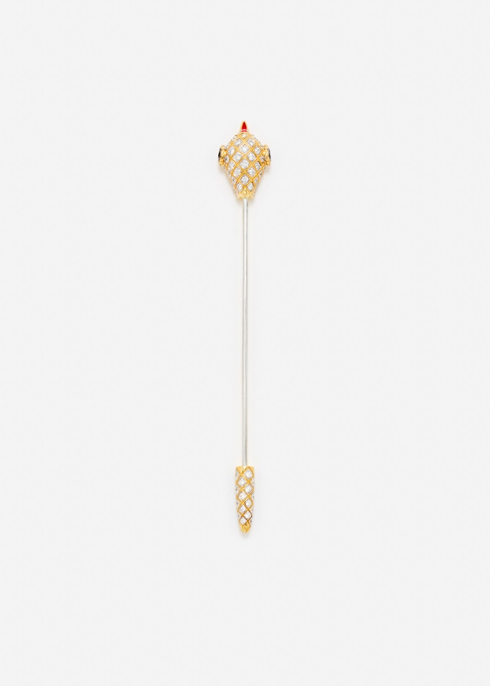 ÉPINGLE PYTHON OR JAUNE