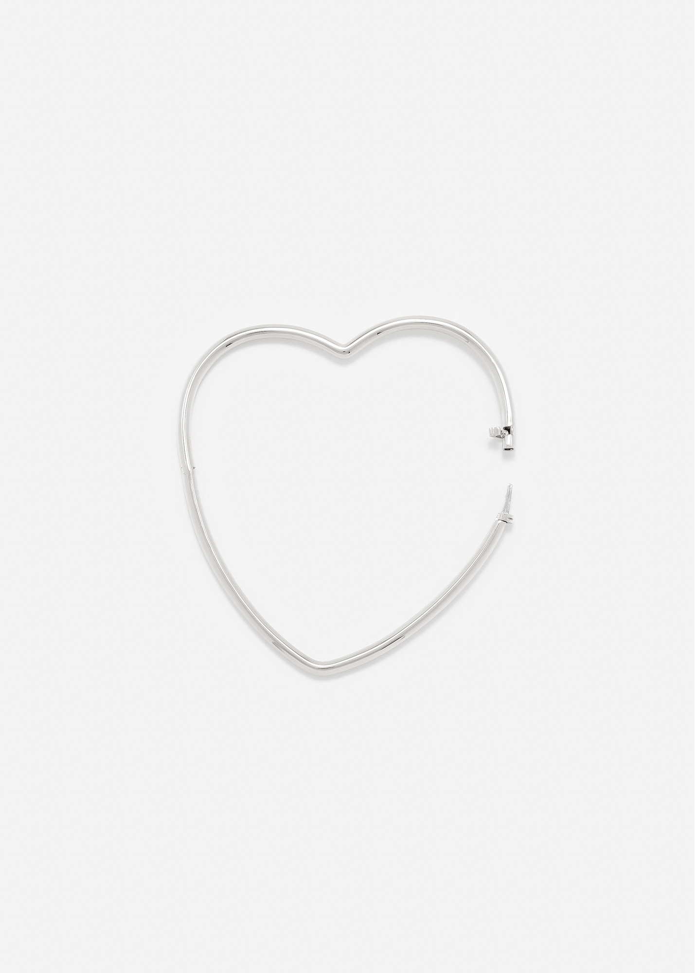 BRACELET JONC COEUR LISSE PM OR BLANC