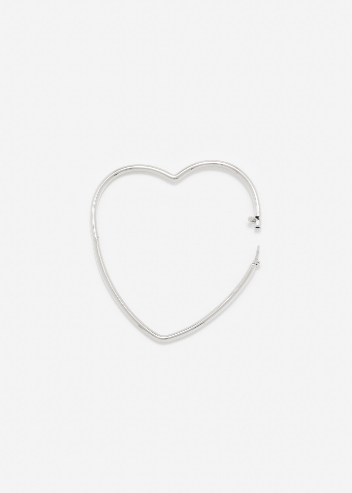 BRACELET JONC COEUR LISSE PM OR BLANC