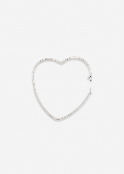 BRACELET JONC COEUR LISSE PM OR BLANC