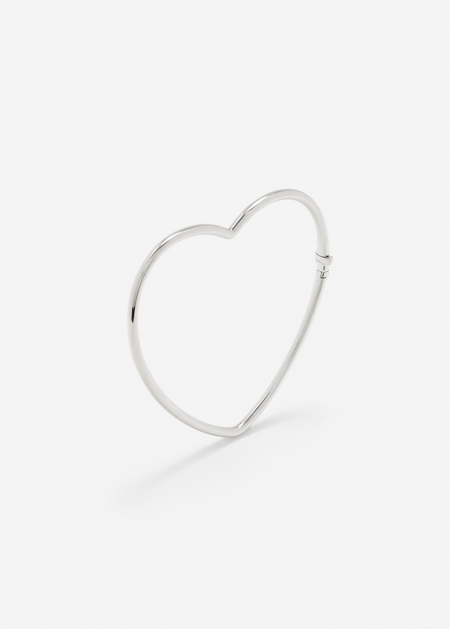 BRACELET JONC COEUR LISSE PM OR BLANC