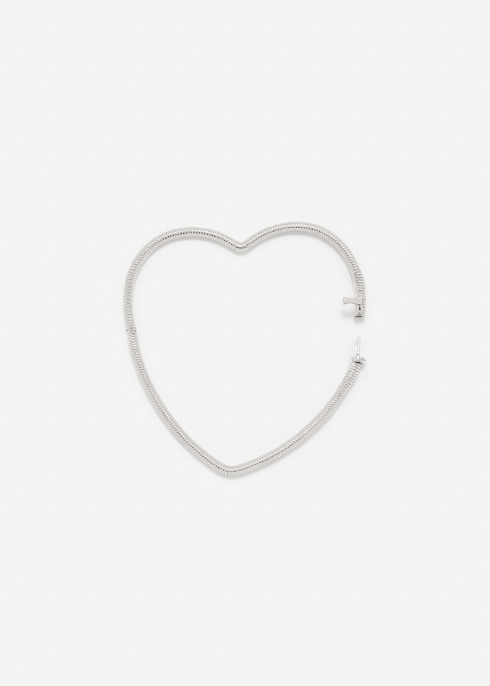 BRACELET JONC COEUR RAYURES PM OR BLANC