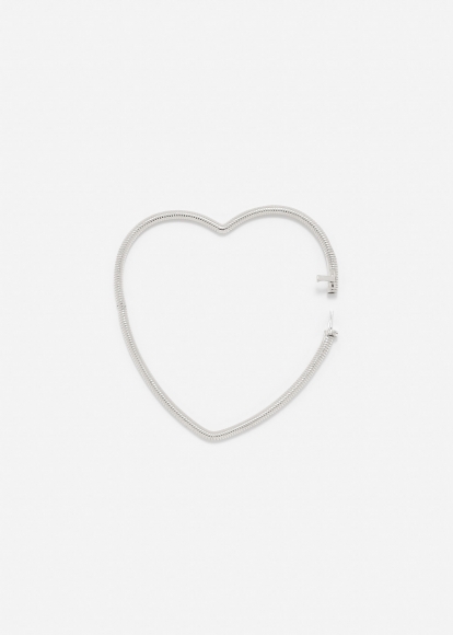 BRACELET JONC COEUR RAYURES PM OR BLANC