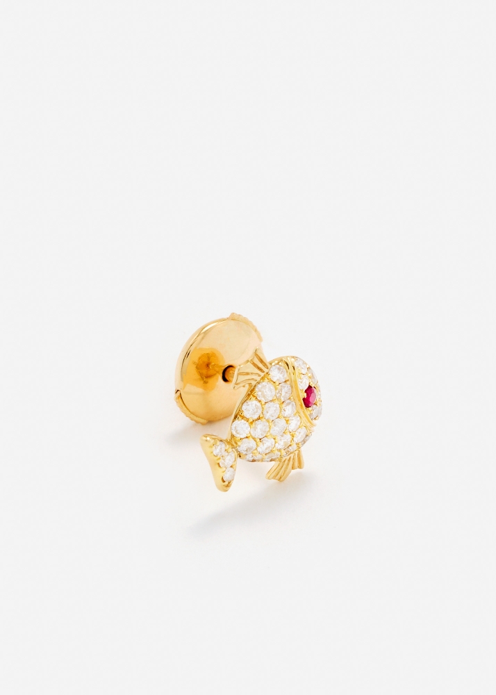 PUCE PETIT POISSON OR JAUNE