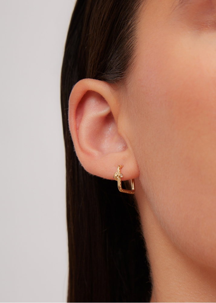 PAIRE DE MINI CRÉOLES GOUSSET GOLD LAPIS LAZULI OR JAUNE