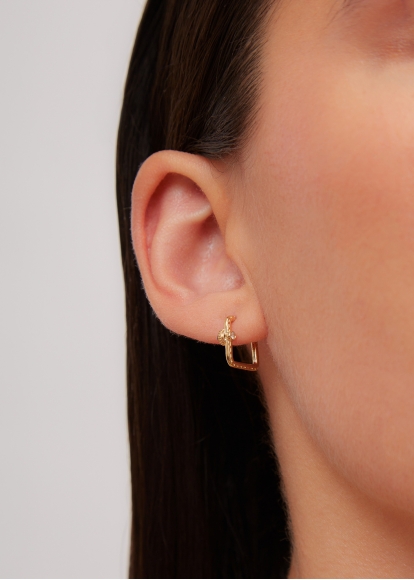 PAIRE DE MINI CRÉOLES GOUSSET GOLD LAPIS LAZULI OR JAUNE