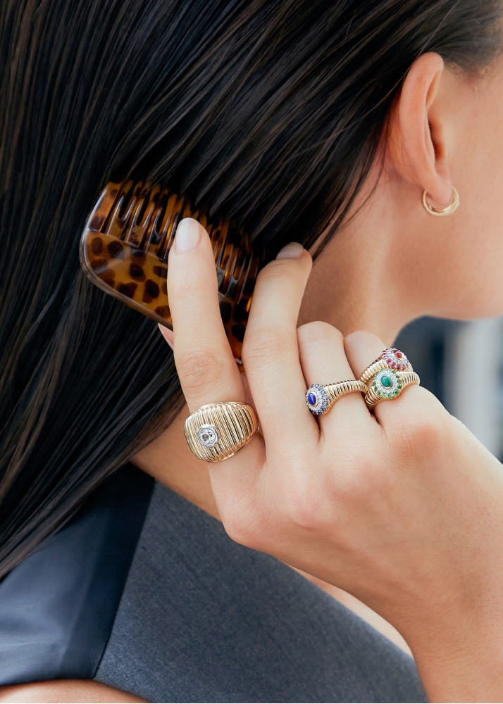 BAGUE MAXI BERLINGOT OR JAUNE