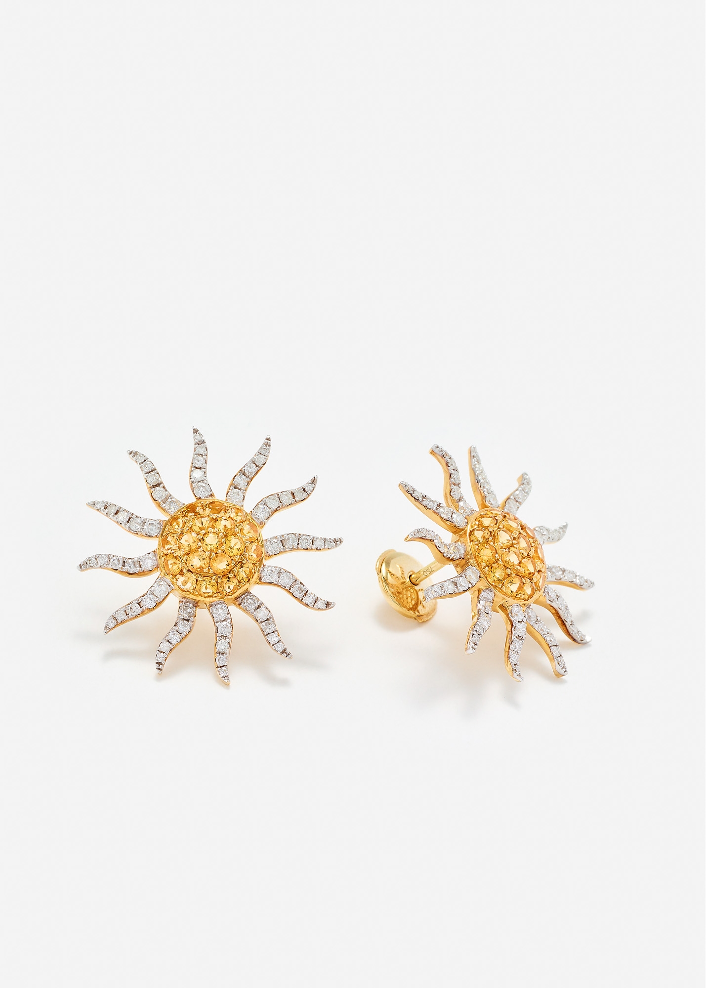 PAIRE DE MAXI BOUCLES D'OREILLE SOLEIL 2 ORS