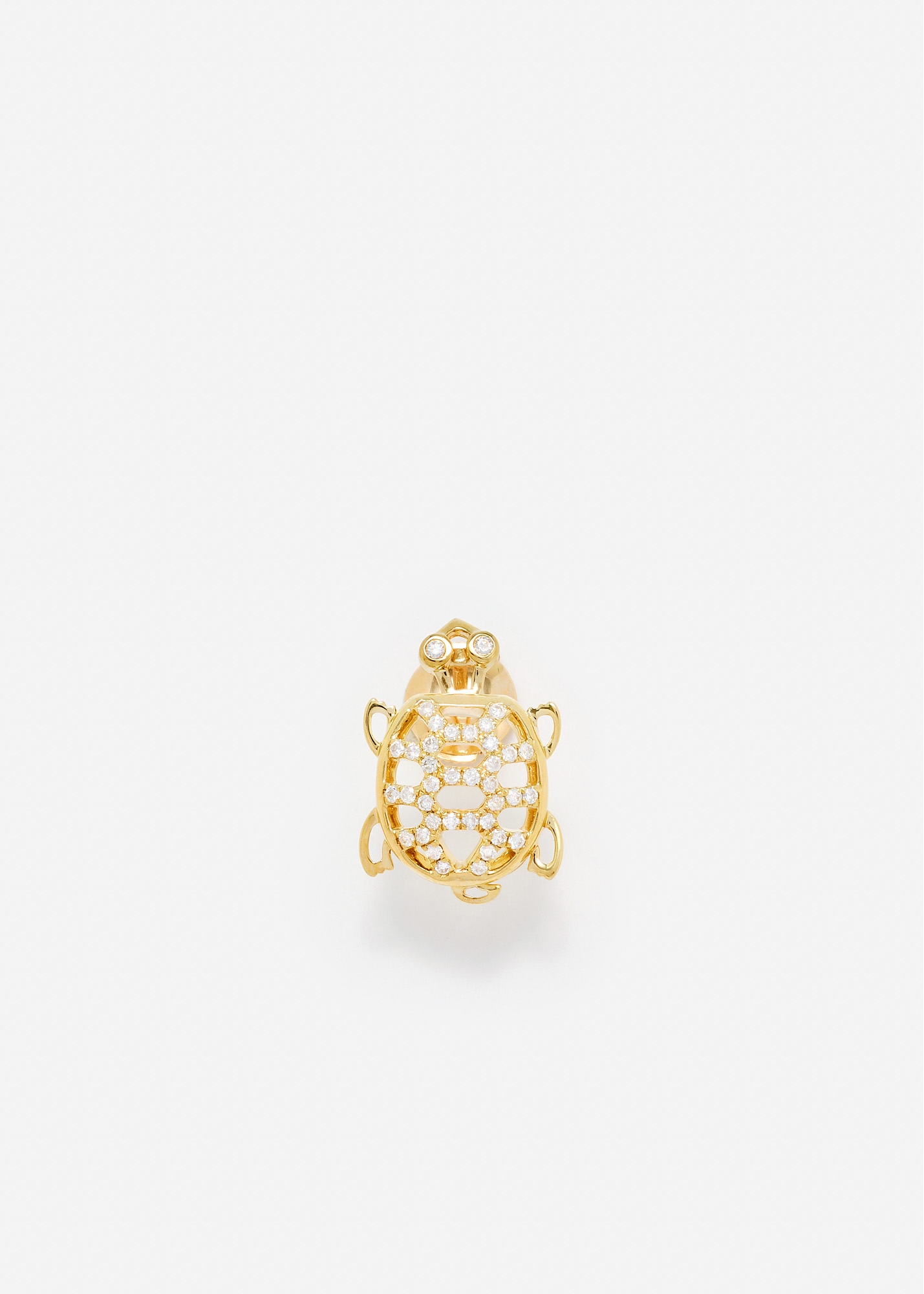MINI BOUCLE D'OREILLE TORTUE OR JAUNE