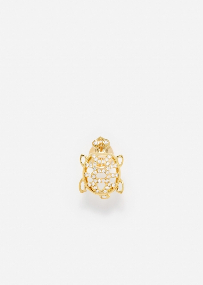MINI BOUCLE D'OREILLE TORTUE OR JAUNE