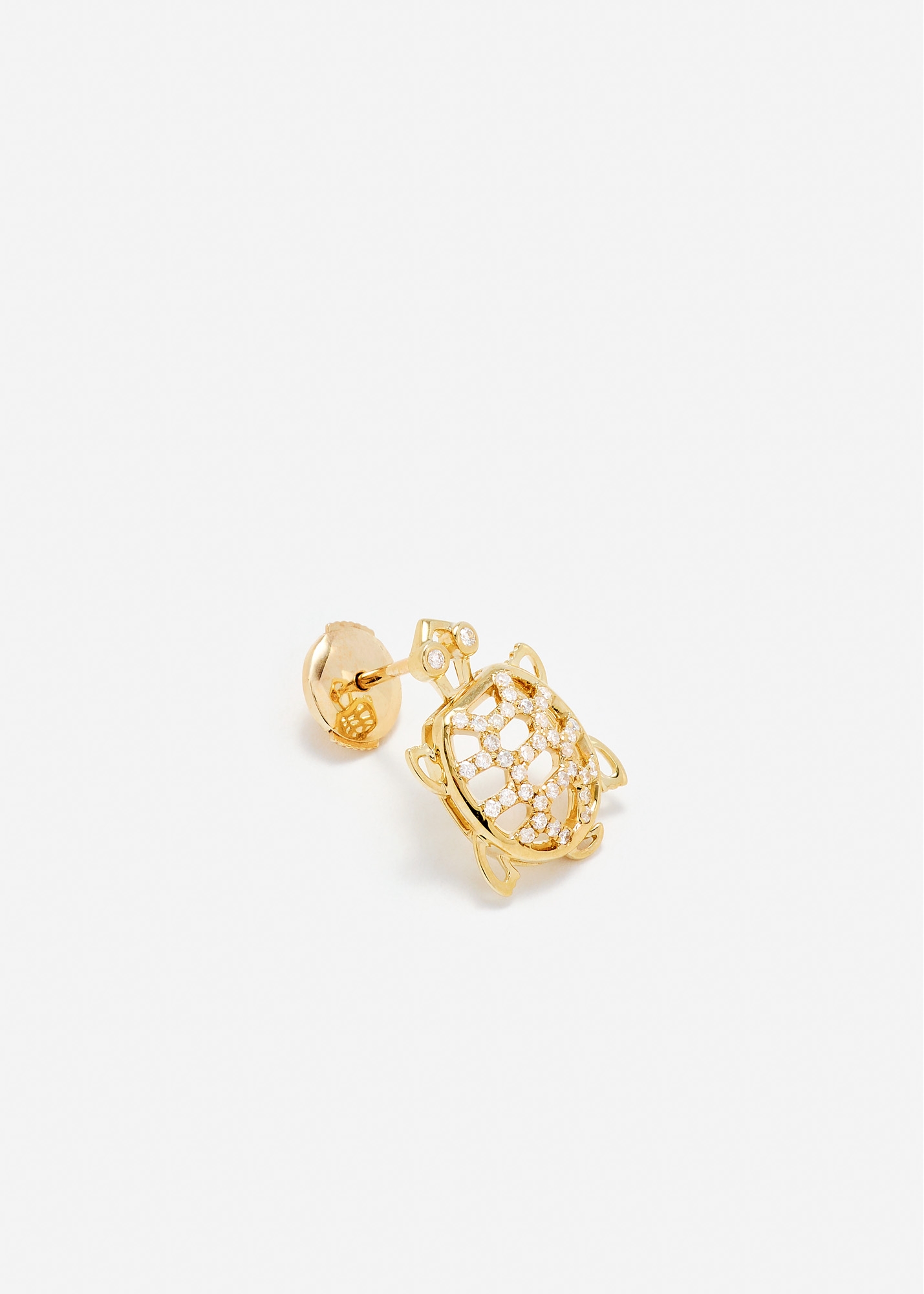MINI BOUCLE D'OREILLE TORTUE OR JAUNE
