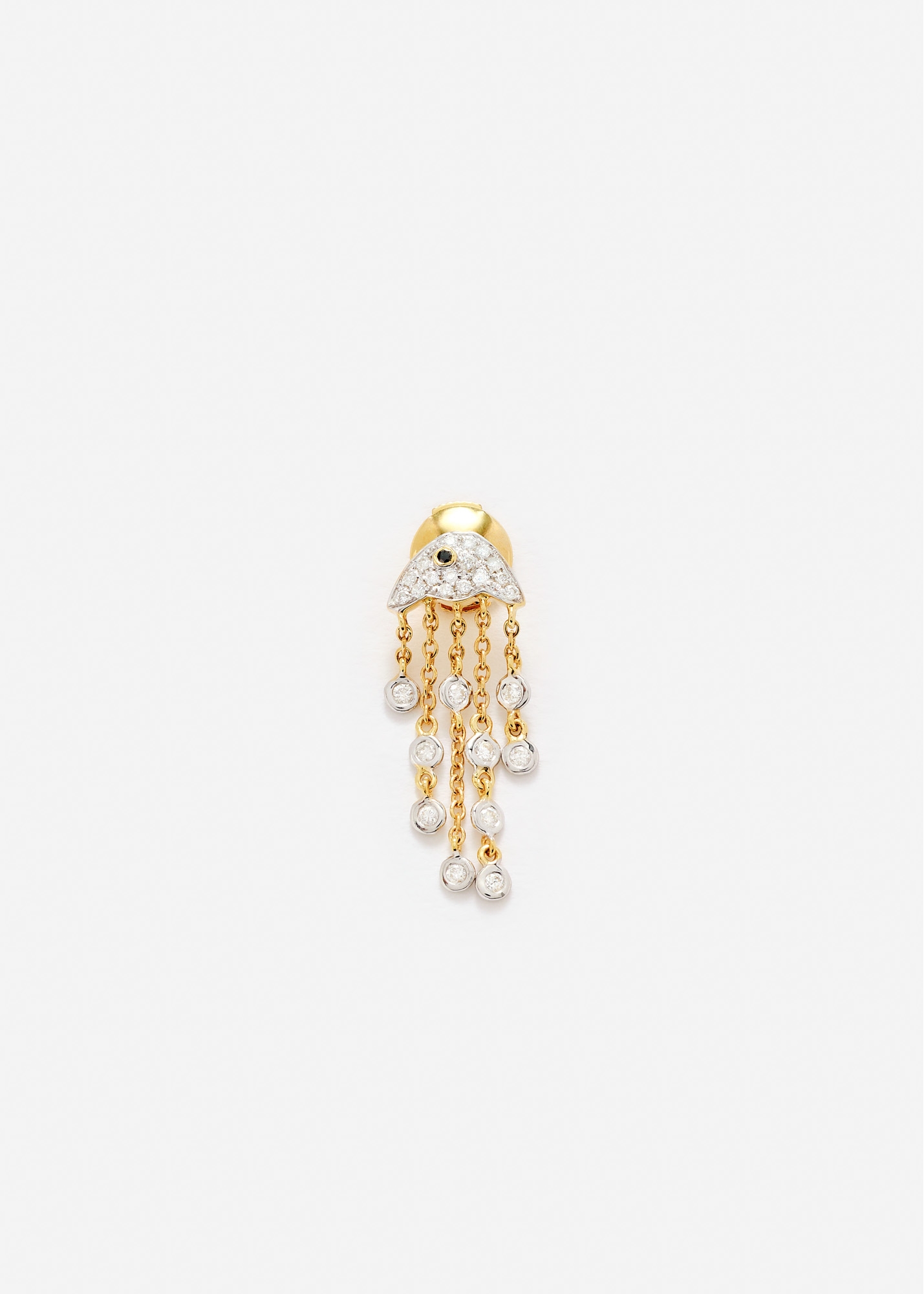 BOUCLE D'OREILLE MÉDUSE DIAMANTS 2 ORS