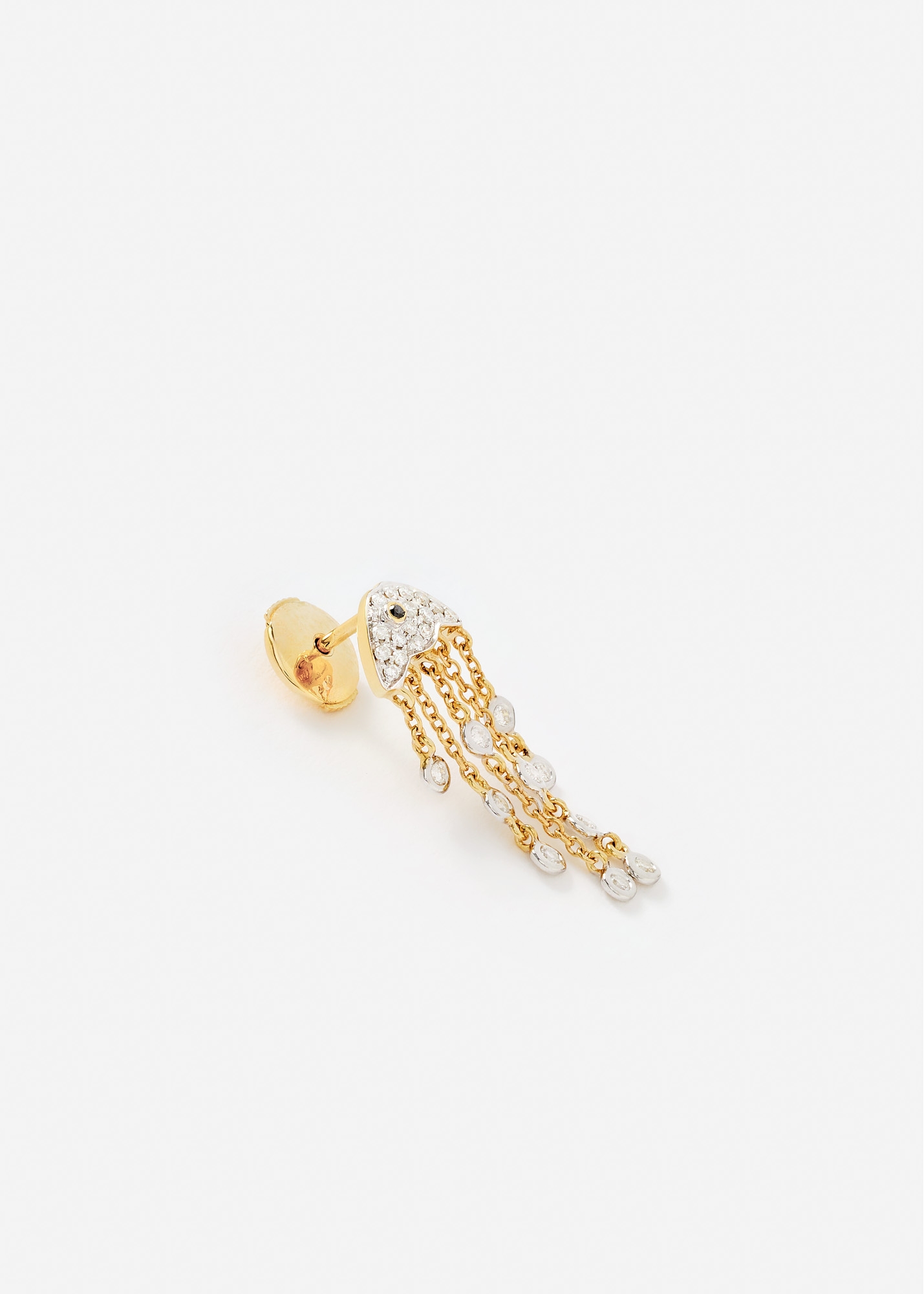 BOUCLE D'OREILLE MÉDUSE DIAMANTS 2 ORS