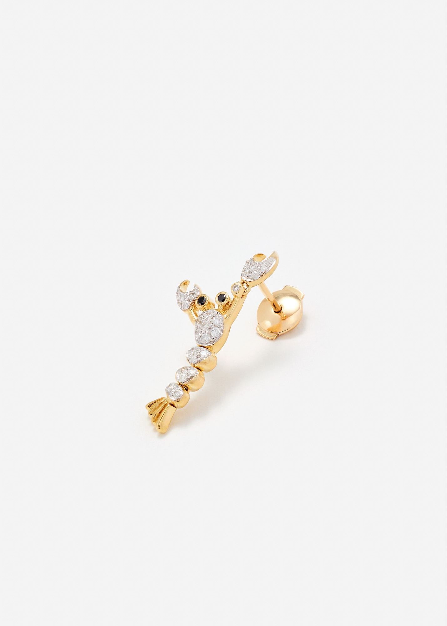 MINI BOUCLE D'OREILLE HOMARD OR JAUNE