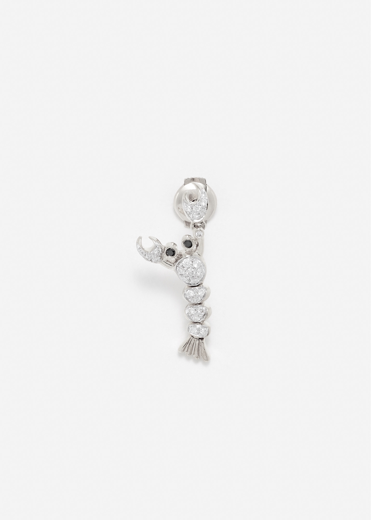 MINI BOUCLE D'OREILLE HOMARD OR BLANC
