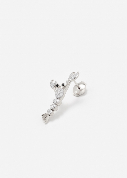 MINI BOUCLE D'OREILLE HOMARD OR BLANC