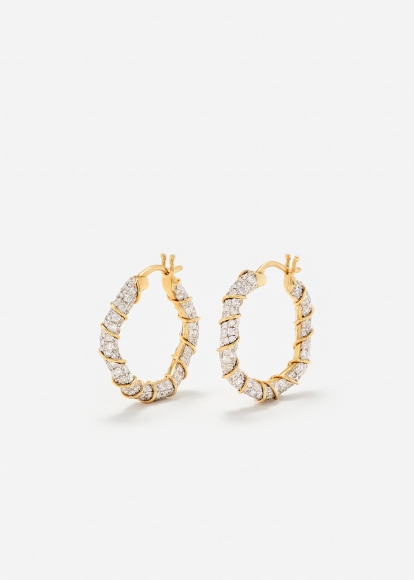 PAIRE DE CRÉOLES TWISTÉES DIAMANTS OR JAUNE