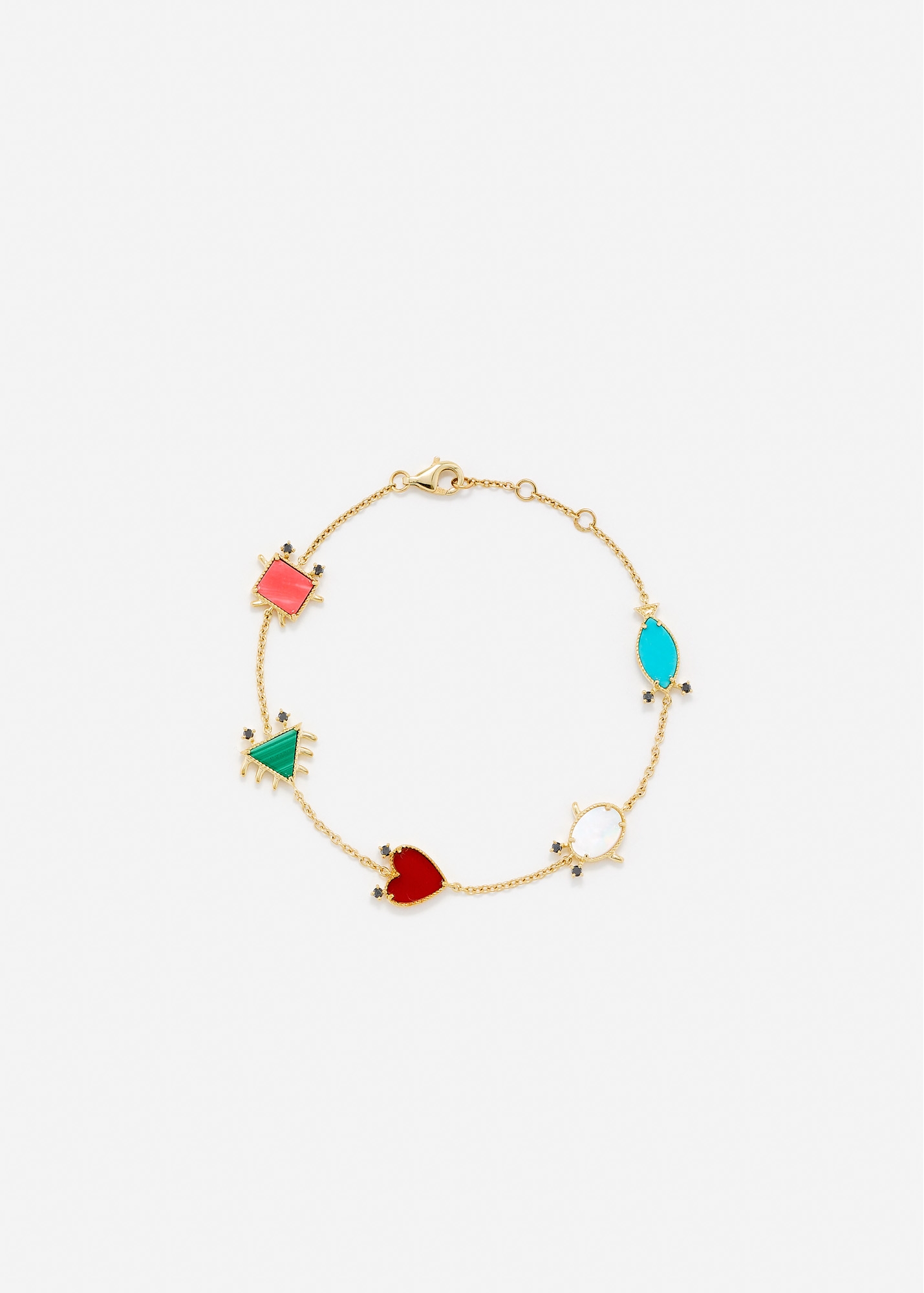 BRACELET PETITS PERSONNAGES OR JAUNE