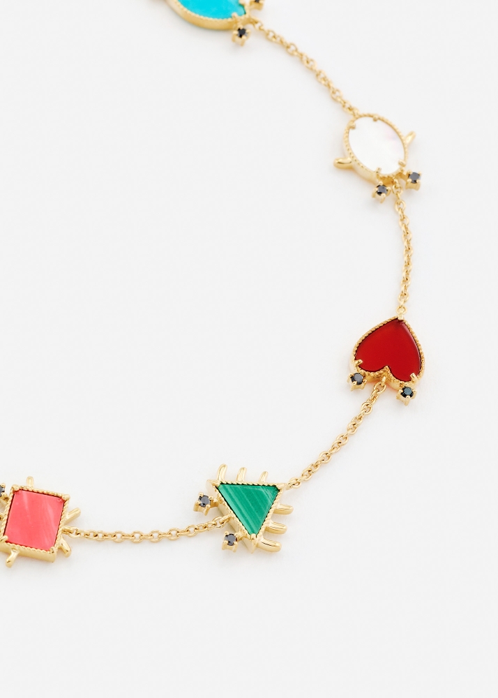 BRACELET PETITS PERSONNAGES OR JAUNE