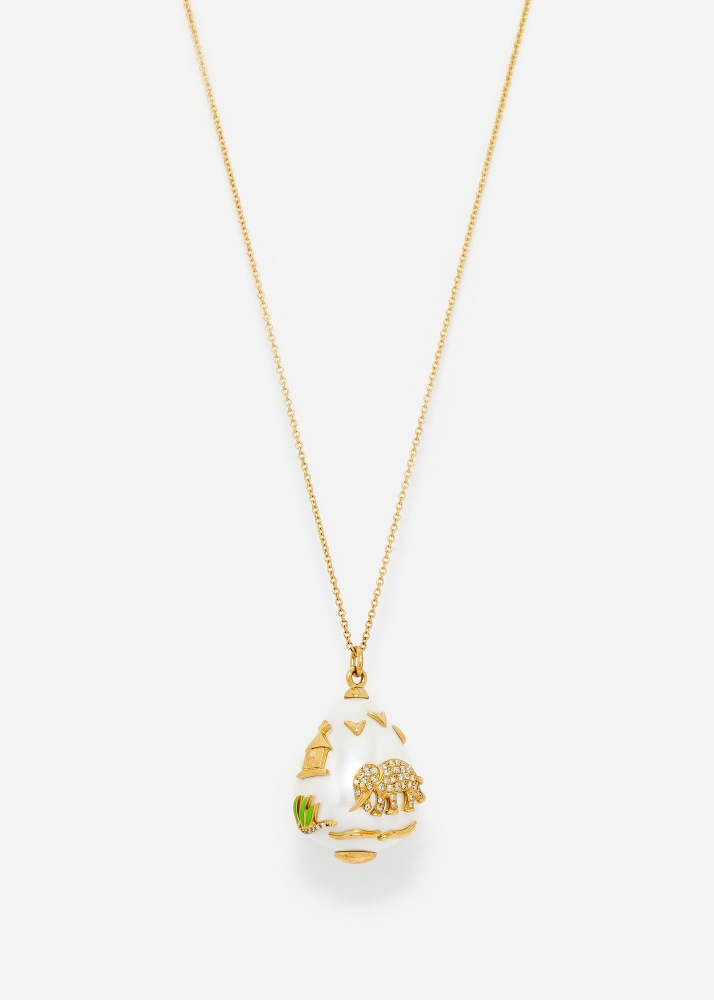 PENDENTIF SAFARI OR JAUNE