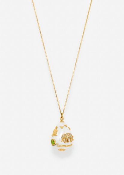 PENDENTIF SAFARI OR JAUNE