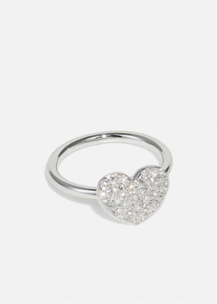 BAGUE COEUR QUI BAT DIAMANTS OR BLANC