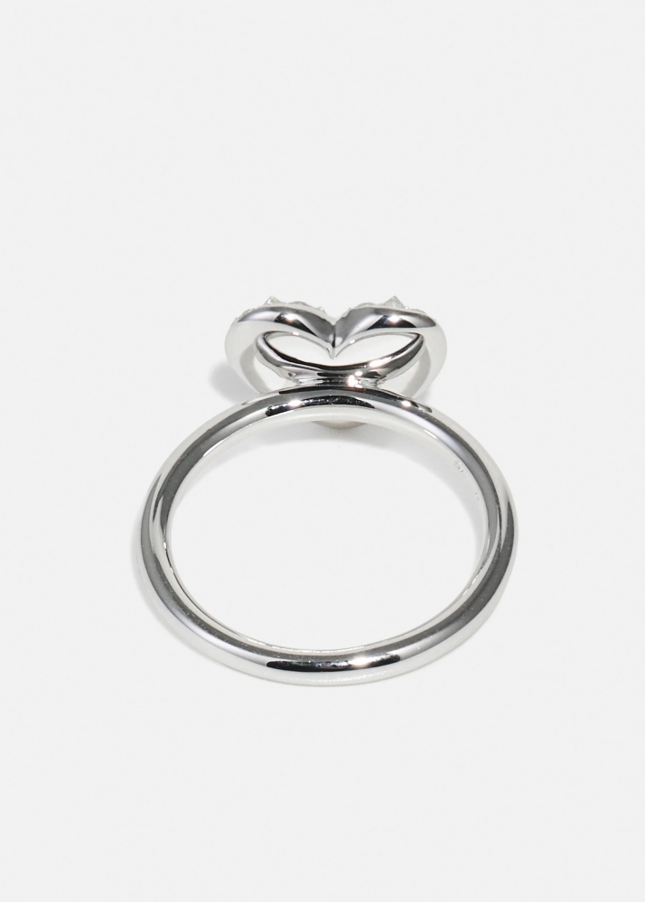 BAGUE COEUR QUI BAT DIAMANTS OR BLANC