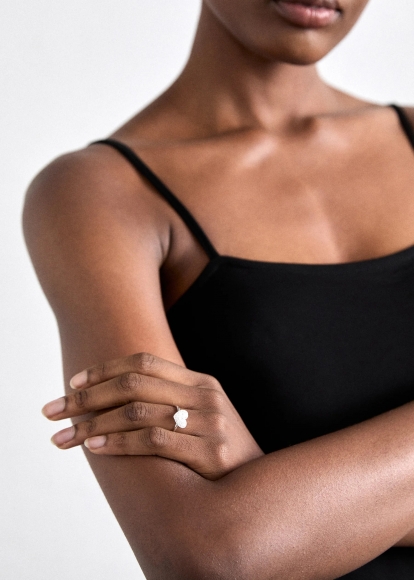 BAGUE COEUR QUI BAT DIAMANTS OR BLANC