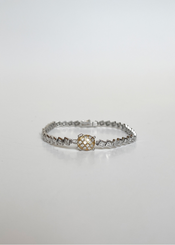 BRACELET TORTUE DIAMANTS 2 ORS