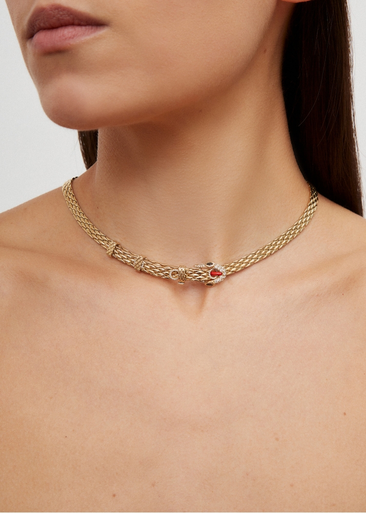 COLLIER PYTHON GOLD OR JAUNE