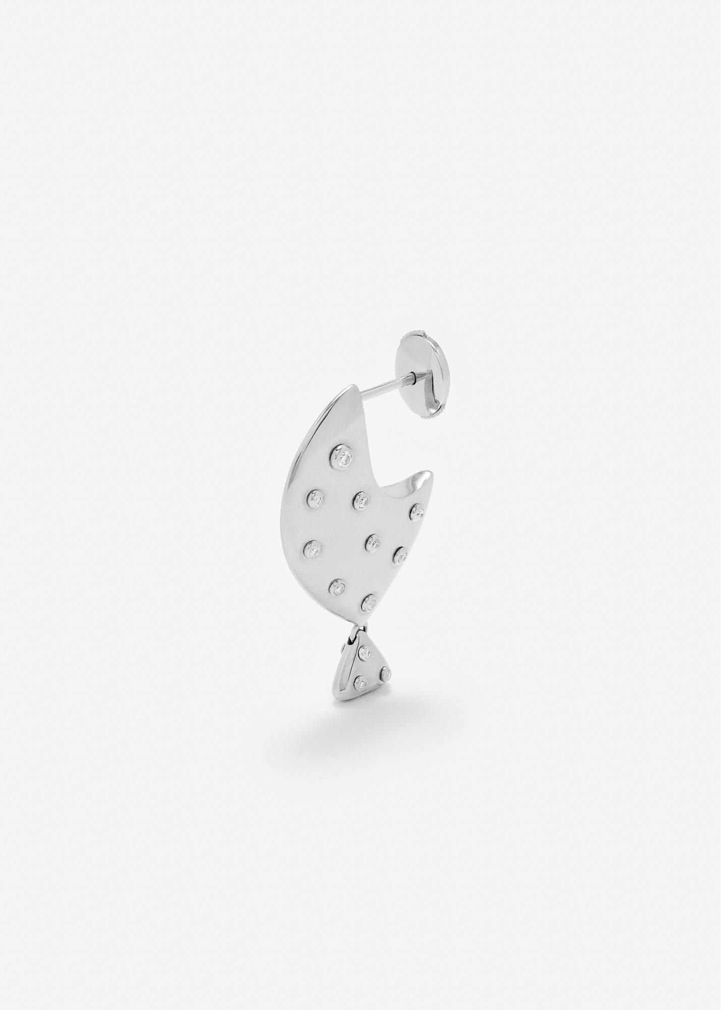 BOUCLE D’OREILLE POISSON CLOWN GOLD PM OR BLANC
