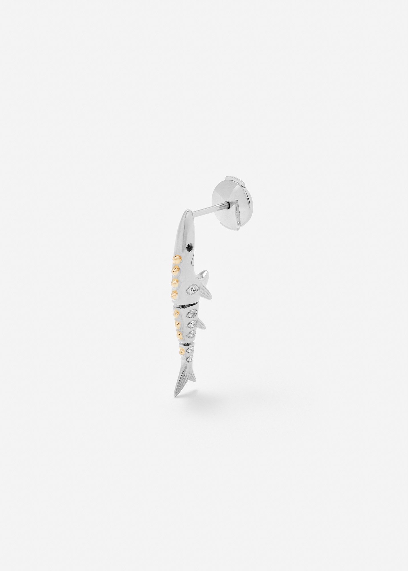 BOUCLE D’OREILLE MARLIN PM OR BLANC