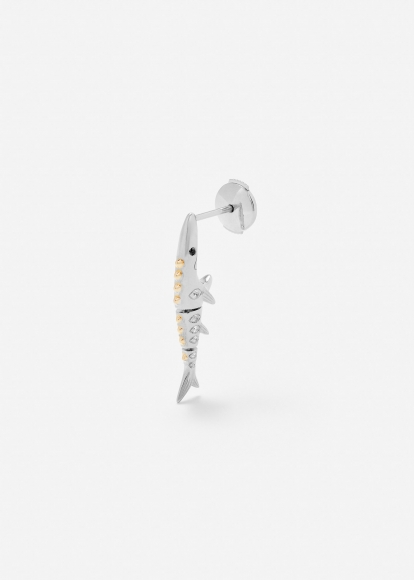 BOUCLE D’OREILLE MARLIN PM OR BLANC