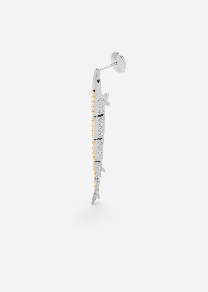 BOUCLE D’OREILLE MARLIN GM OR BLANC