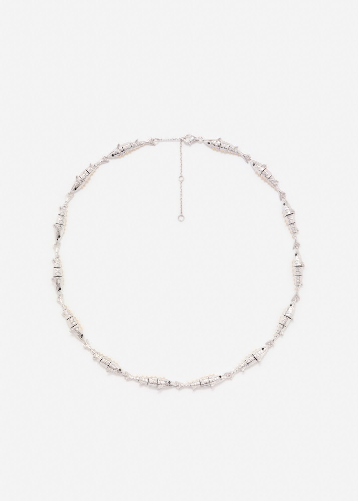 COLLIER MARLIN OR BLANC