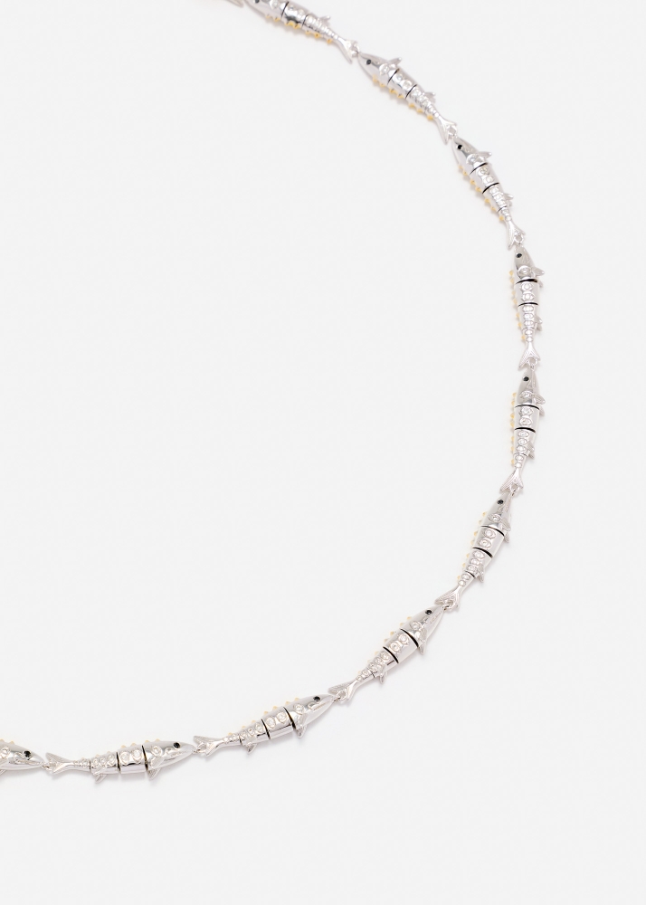 COLLIER MARLIN OR BLANC