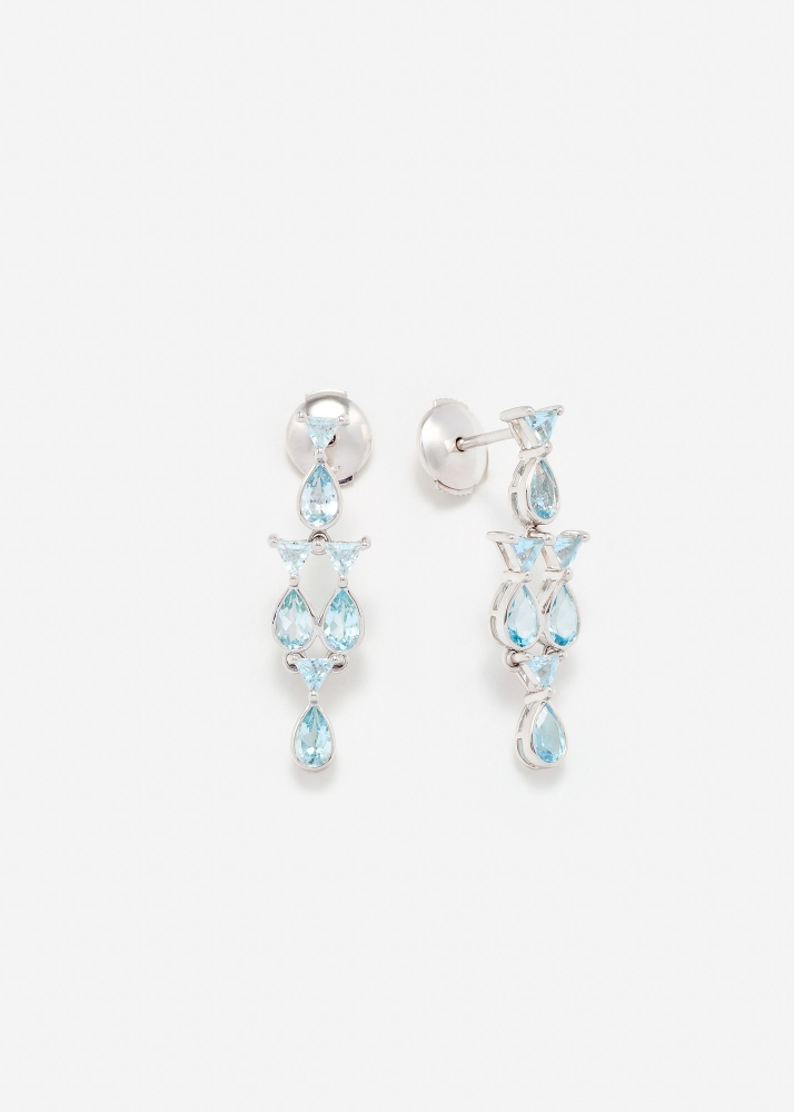 PAIRE DE BOUCLES D’OREILLE LES PETITS POISSONS OR BLANC