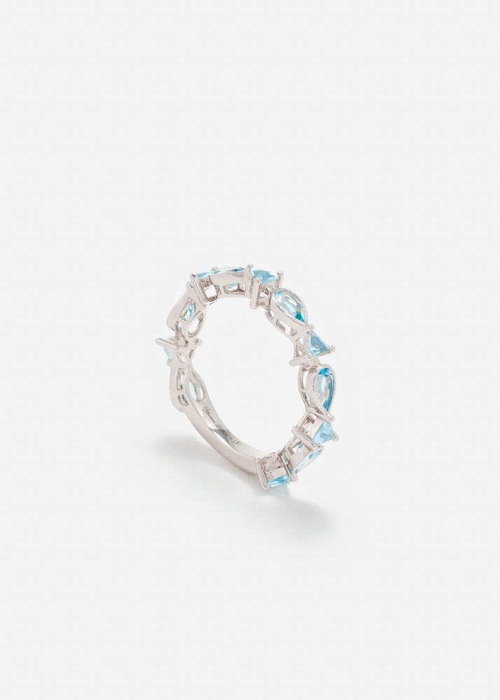 BAGUE LES PETITS POISSONS OR BLANC