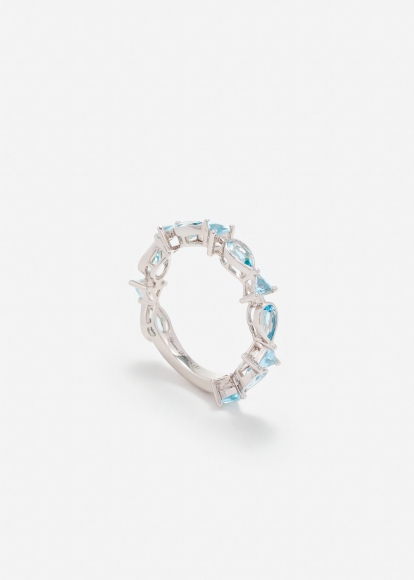 BAGUE LES PETITS POISSONS OR BLANC