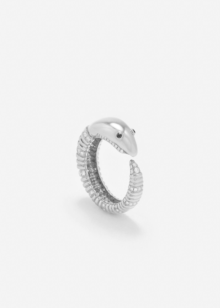 BAGUE ÉCREVISSE OR BLANC