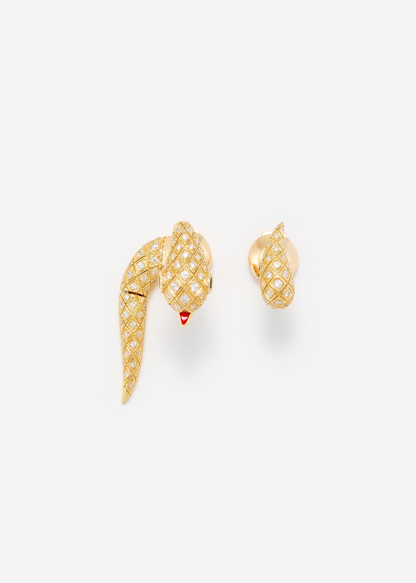 SET PUCE ET DESSOUS PYTHON DIAMANTS OR JAUNE