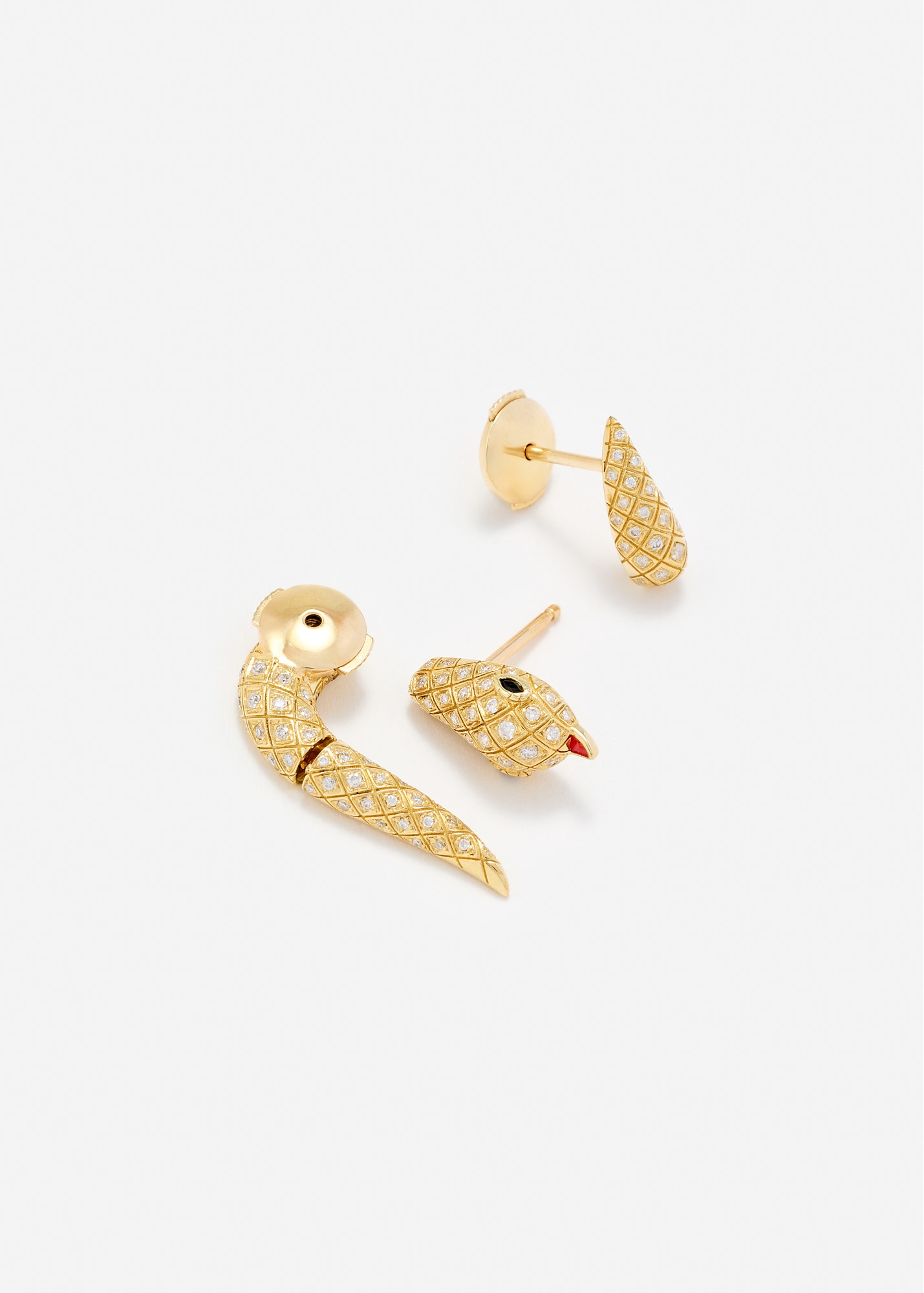 SET PUCE ET DESSOUS PYTHON DIAMANTS OR JAUNE